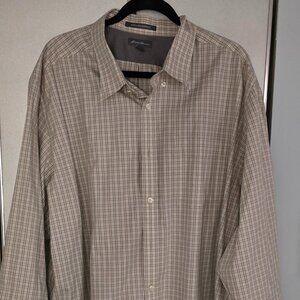 Eddie Bauer Long Sleeve Dress Shirt Wrinkle Free Relaxed Fit T3XL
